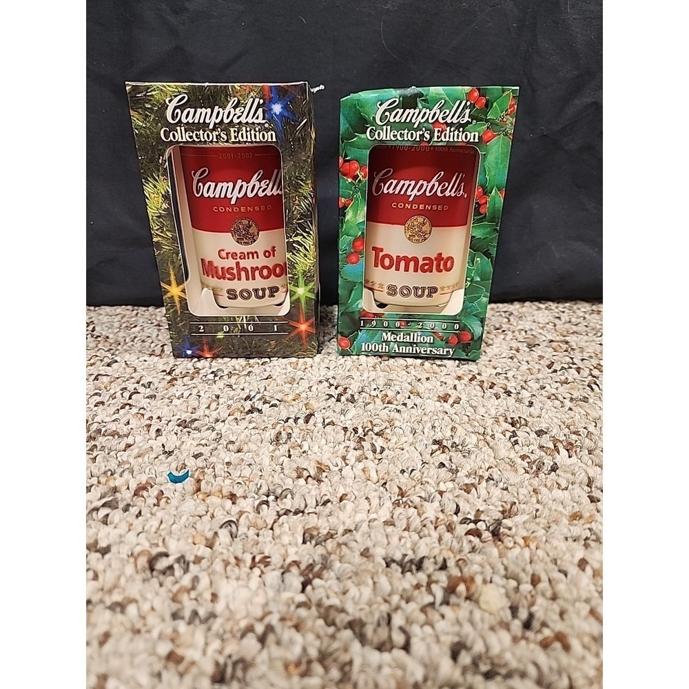 Lot Of 2 Vintage Campbells Soup Can‎ Ornaments 2000 &2002